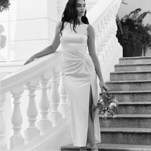 Abercrombie & Fitch White Silk Maxi Dress